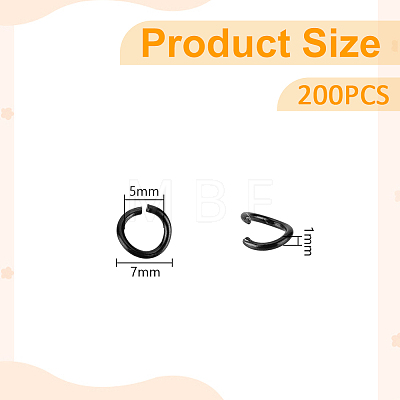 200Pcs 304 Stainless Steel Open Jump Rings STAS-UN0058-44C-1