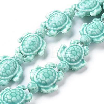 Handmade Porcelain Beads Strands LAMP-G140-02-1