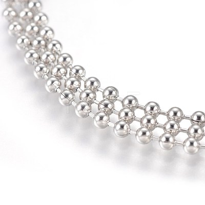 Tarnish Resistant Stainless Steel Ball Chain Necklace Making MAK-L019-01A-P-1