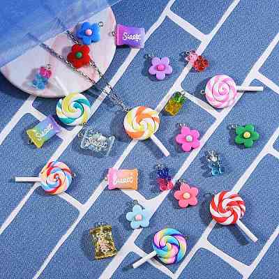 80Pcs 40 Style Polymer Clay & Resin Pendants RESI-SZ0001-41-1