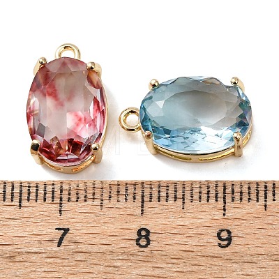 Brass Glass Charms X-KK-Z141-08G-1