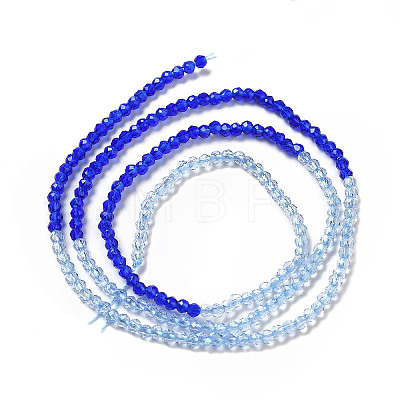 2 Colors Transparent Glass Beads Strands GLAA-G093-01K-1