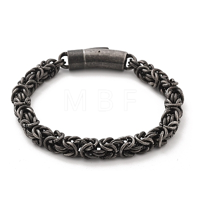 304 Stainless Steel Byzantine Chains Bracelets for Women Men BJEW-A031-04B-AS-1