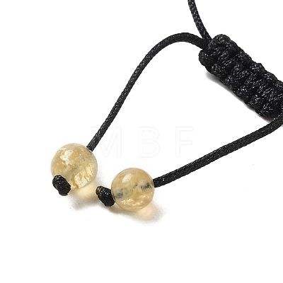 12.5mm Round Watermelon Stone Glass Braided Bead Bracelets for Women Men BJEW-C060-01M-1