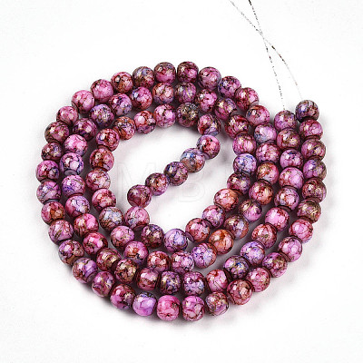 Baking Paint Glass Beads Strands DGLA-N003-8mm-B03-1