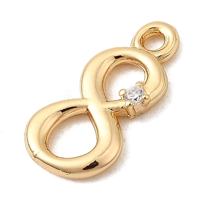 Brass Micro Pave Cubic Zirconia Charms KK-P340-24G-08-1