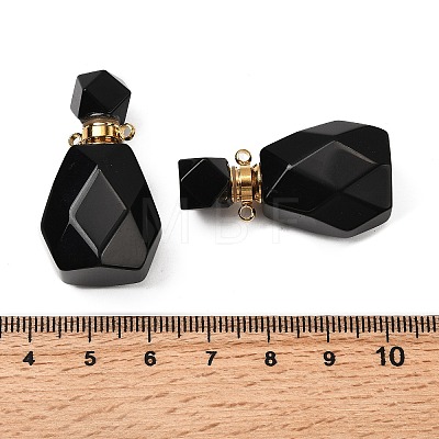 Natural Obsidian Perfume Bottle Pendants G-B149-02G-04-1