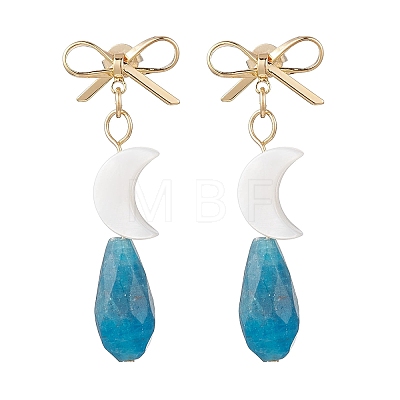 Brass Dangle Stud Earrings EJEW-JE06913-1
