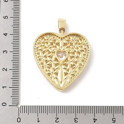 Brass Micro Pave Cubic Zirconia Pendants KK-U047-15G-1