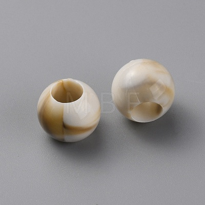 Acrylic European Beads OACR-WH0028-18C-1