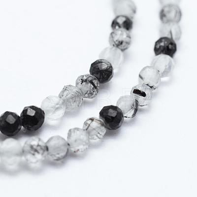 Natural Black Rutilated Quartz Beads Strands G-J369-18-2mm-1