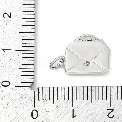 Brass Micro Pave Clear Cubic Zirconia Charms KK-G522-31P-1