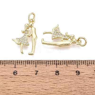 Valentine's Day Brass Micro Pave Clear Cubic Zirconia Pendants KK-Q072-12G-1