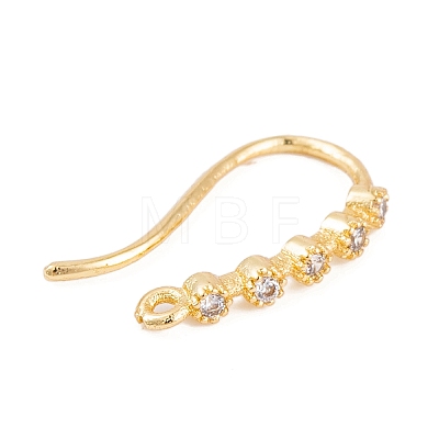 Rack Plating Brass Cubic Zirconia Earring Hooks KK-S374-05G-01-1