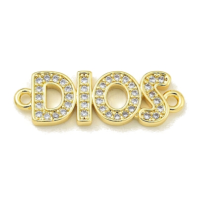 Rack Plating Brass Pave Clear Cubic Zirconia DIOS Links X-KK-U029-17G-1