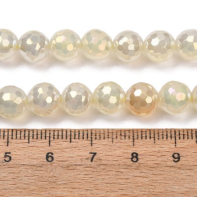 Electroplated Natural Agate Beads Strands G-B191-A07-8mm-02-1