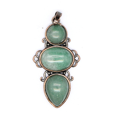 Retro Natural Aventurine Pendants PW-WG7292F-20-1