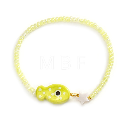 Handmade Porcelain & Resin Beads Stretch Bracelets for Women RS1476-7-1