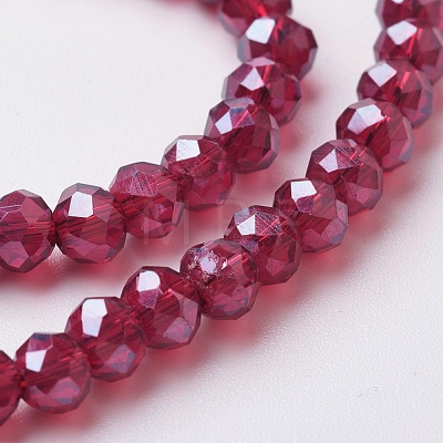 Electroplate Glass Beads Strands EGLA-F124-PL-B01-1