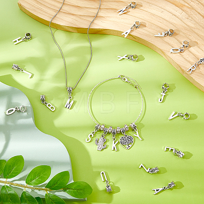 52Pcs Tibetan Style Alloy European Dangle Charms FIND-DC0008-12-1