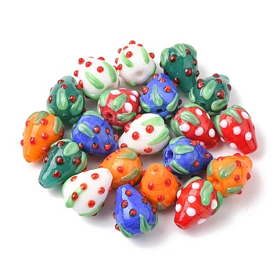 20Pcs Handmade Lampwork Bumpy Beads LAMP-YW0001-81-1