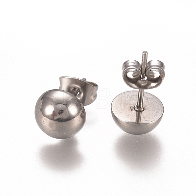 304 Stainless Steel Stud Earrings EJEW-L215-55B-1