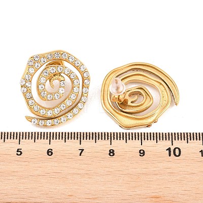 Vortex Spiral 304 Stainless Steel Stud Earrings for Women EJEW-F406-02A-G01-1