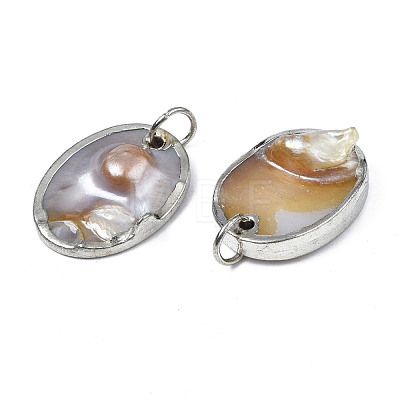 Natural White Shell Pendants SHEL-S278-073-1