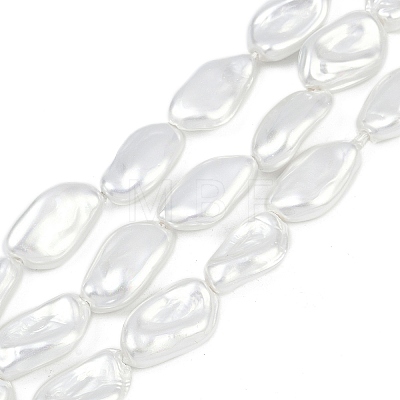 Electroplate Porcelain Imitation Pearl Beads Strands BSHE-Z009-01B-1