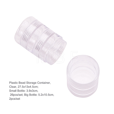 Plastic Bead Storage Containers with Lids and 30PCS Mini Storage Jars X-C020Y-1