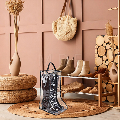 Clear PVC Plastic Shoes Storage Zipper Bags with Handles ABAG-WH0045-71B-1