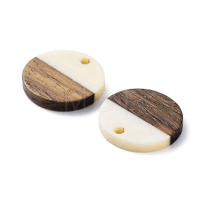 Opaque Resin & Walnut Wood Pendants RESI-XCP0002-13-1