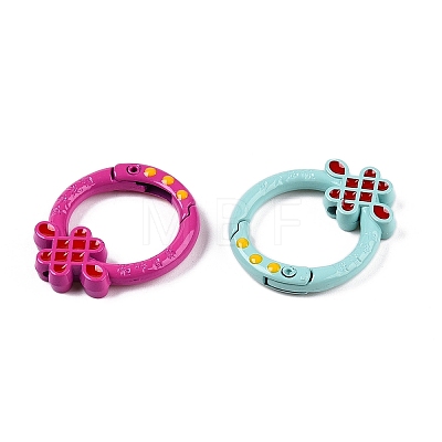 Spray Painted Alloy Spring Ring Clasps PALLOY-T090-02-1