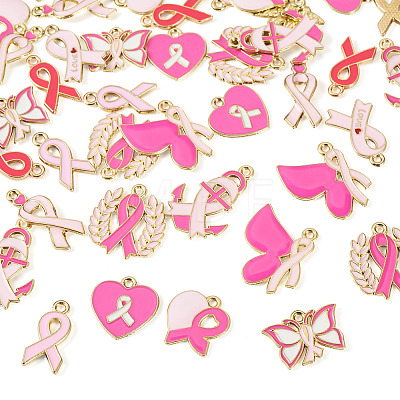 50Pcs 10 Styles Alloy Enamel Pendants ENAM-TA0003-90-1