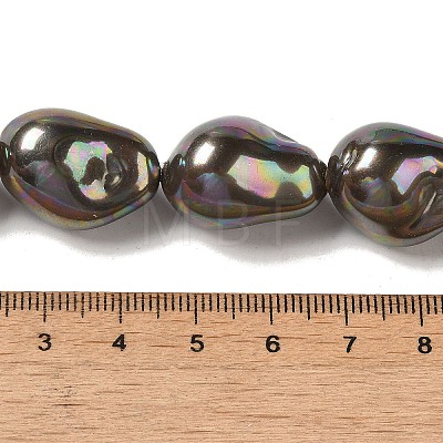 Electroplated Shell Pearl Beads Strands BSHE-M035-01A-04-1