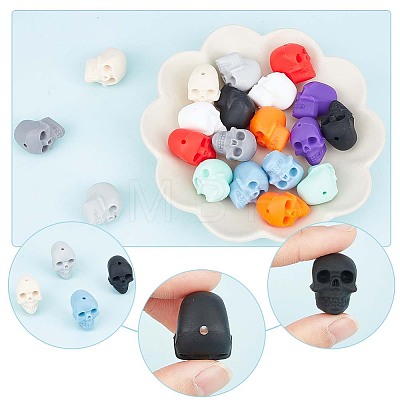 GOMAKERER 20Pcs 10 Colors Eco-Friendly Silicone Beads FIND-GO0001-42-1