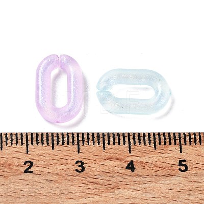 Luminous Rainbow Iridescent Plating Transparent Acrylic Linking Rings OACR-Z013-07-1