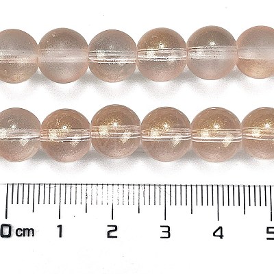 Frosted Transparent Glass Bead Strands GLAA-P065-10mm-05-1