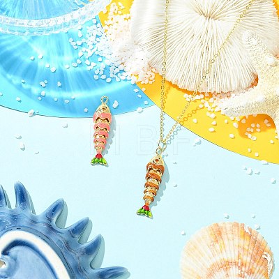 2Pcs 2 Colors Brass Enamel Pendants KK-CJ0005-79-1