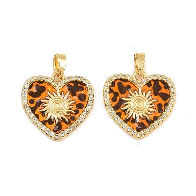 Brass Micro Pave Clear Cubic Zirconia Pendants CU-CBA415D-11G-03-1