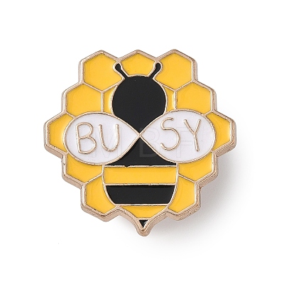 Busy Bees with Honeycomb Enamel Pins JEWB-B029-02B-1