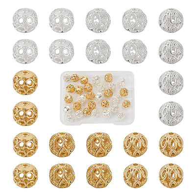  30Pcs 6 Style Brass Beads KK-TA0001-24-1