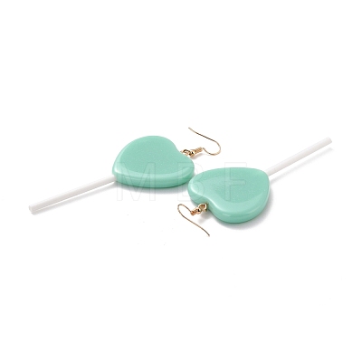 Heart-shape Lollipop Dangle Earrings for Women EJEW-Z015-04C-1