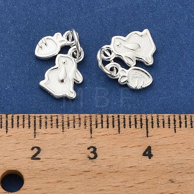 Easter 925 Sterling Silver Rabbit and Carrot Charms STER-P071-04S-1