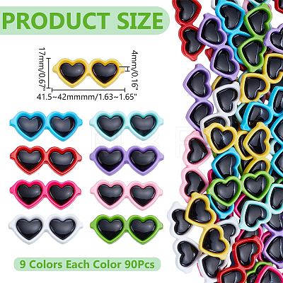90Pcs 9 Colors Opaque Resin Cabochons RESI-WR0001-20-1