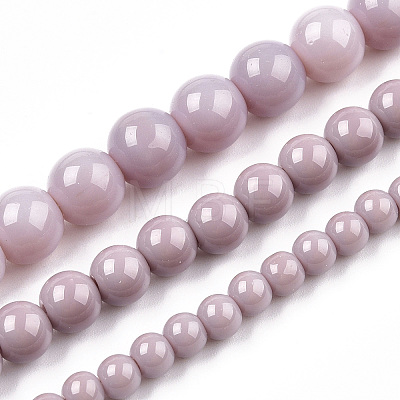 Opaque Solid Color Glass Beads Strands GLAA-T032-P4mm-07-1