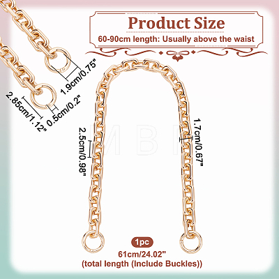 Brass Covered Aluminum Cross Chain Bag Handles PURS-WH0005-73LG-01-1