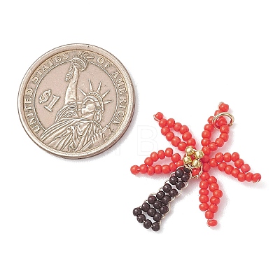 Glass Seed Beaded Pendants PALLOY-MZ01251-1