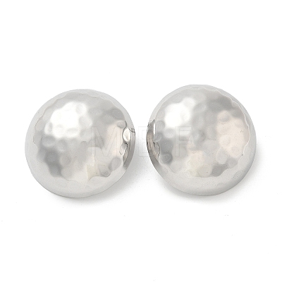 304 Stainless Steel Half Round Stud Earrings for Women EJEW-M089-10P-1