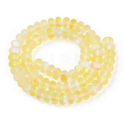 Frosted Transparent Glass Beads Strands FGLA-M002-01H-1